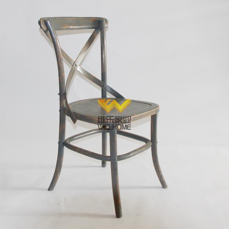 high quality antique solid oak cross back chair for wedding and event